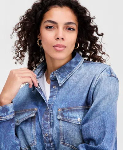 Guess Women's Astrid Shirt Jacket In Blue