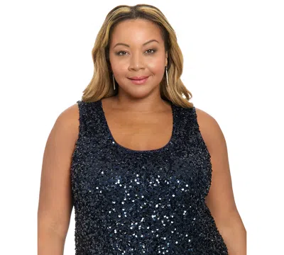 Muse Plus Size Sleeveless Scoop Neck Top In Black