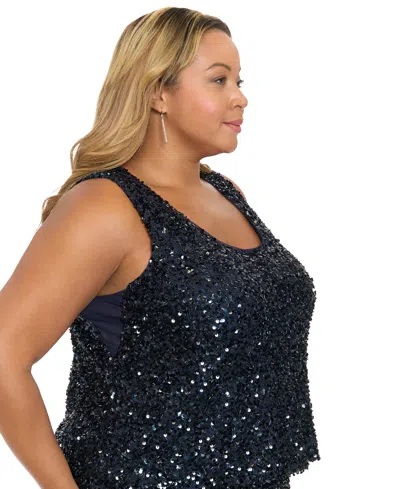 Muse Plus Size Sleeveless Scoop Neck Top In Black