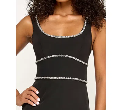 Seni & Cade Juniors' Scoop Neck Midi Dress In Black