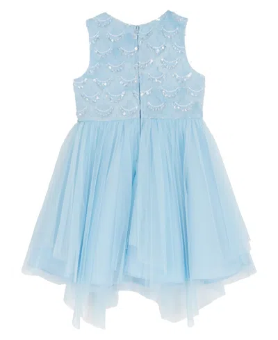 Rare Editions Girls 2t-6x Soutache Sequins Bodice Sleeveless Dress In Blue