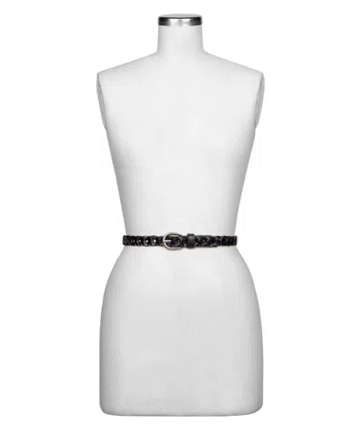 Patricia Nash Women's Atina Chain-link Leather Belt In Black