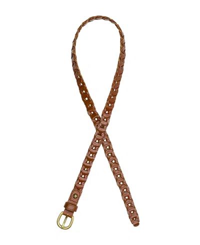 Patricia Nash Women's Atina Chain-link Leather Belt In Brown