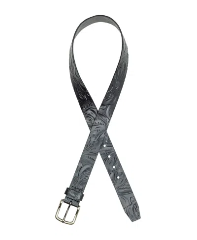 Patricia Nash Women's Pelosa Tooled Leather Belt In Black