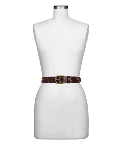 Patricia Nash Women's Pelosa Tooled Leather Belt In Brown