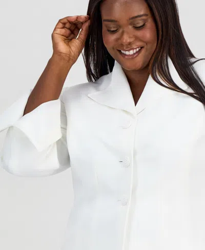 Kasper Plus Size Three-button Blazer In White