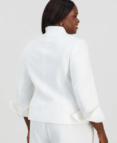 Kasper Plus Size Three-button Blazer In White