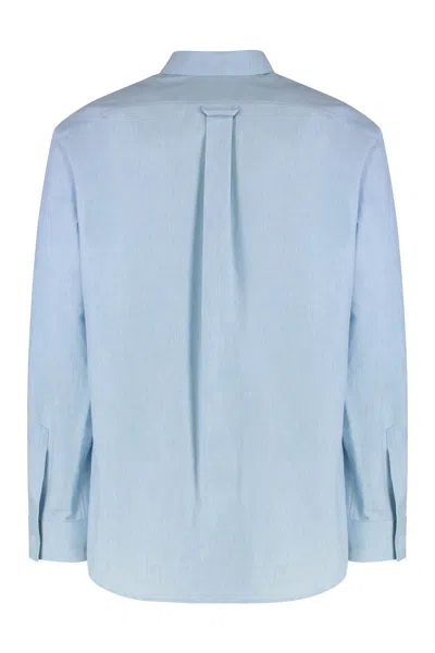 Celine Loose Cotton Chambray Shirt In Blue