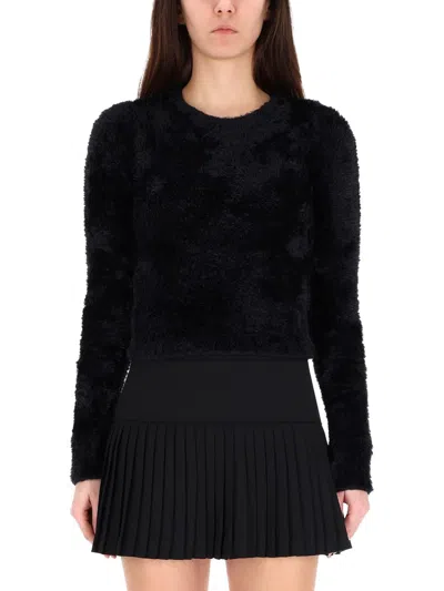 Marine Serre Black Poltamide Sweater In Black