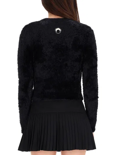 Marine Serre Black Poltamide Sweater In Black