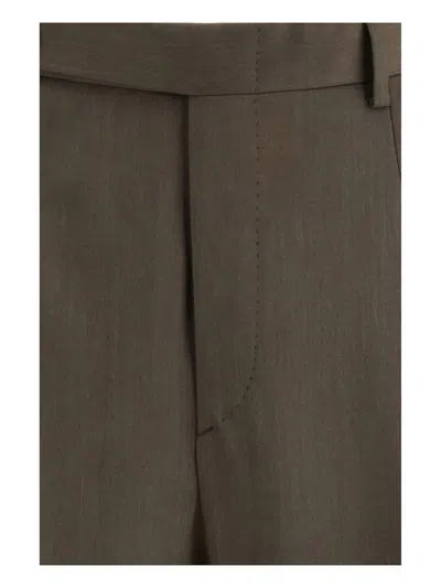 Brioni Bicolor Fleece Wool Casual Pants In Brown