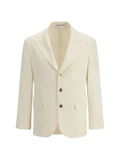 Brunello Cucinelli Single-breasted Blazer In White
