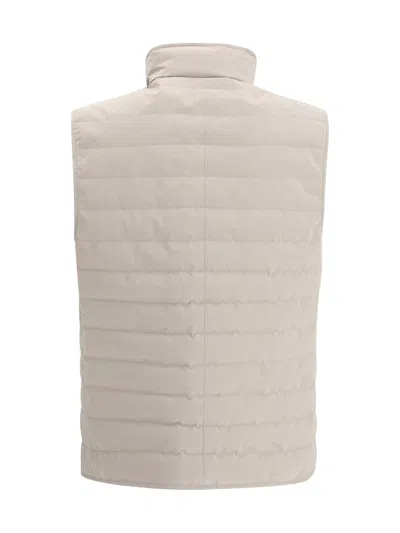 Brunello Cucinelli Beige Polyester Sleveless Jacket In Neutral