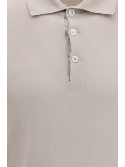 Brunello Cucinelli Beige Cotton Polo Shirt In Neutral
