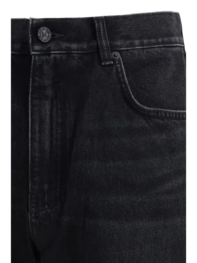 Balmain Men Loose-fit Denim Jeans In Black