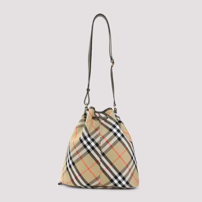 Burberry Medium Drawstring Bucket Shoulder Bag In Multi