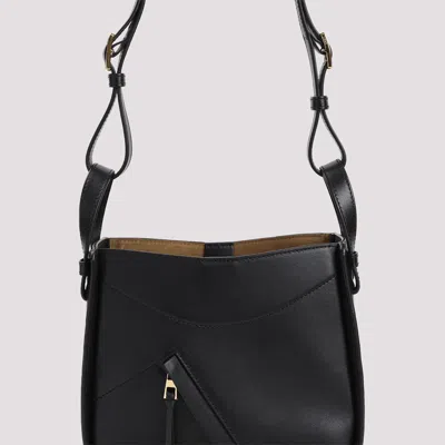 Loewe Hammock Slice Leather Shoulder Bag In Black