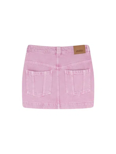 Isabel Marant Étoile Juana Paneled Denim Mini Skirt In Pink