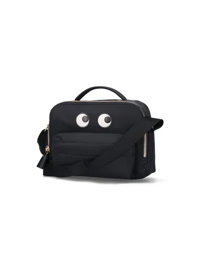 Anya Hindmarch Eyes Patch Zipped Shoulder Bag In Black