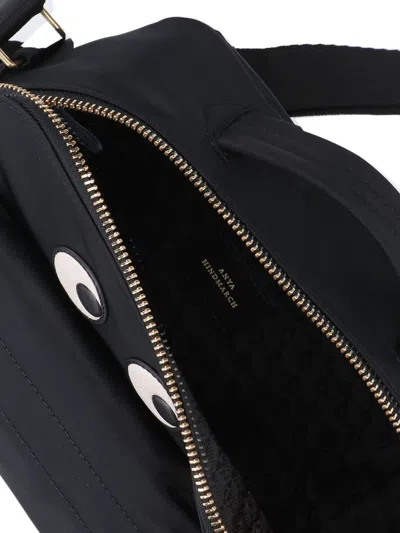 Anya Hindmarch Eyes Patch Zipped Shoulder Bag In Black