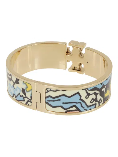 Tory Burch Kira Enamel Wide Bracelet In Gold