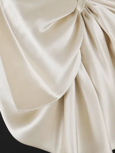 Valentino Crepe Couture Mini Dress One Shoulder Bow In Multi