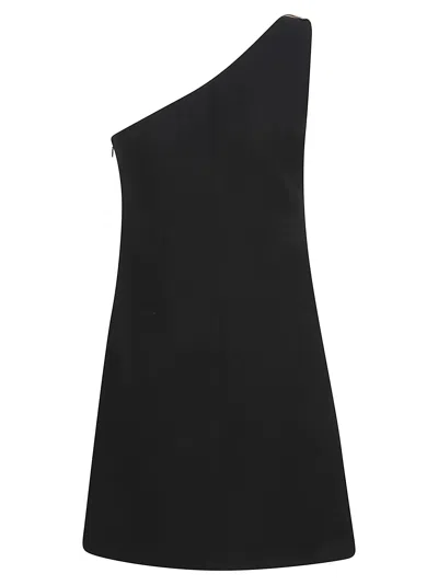 Valentino Crepe Couture Mini Dress One Shoulder Bow In Multi