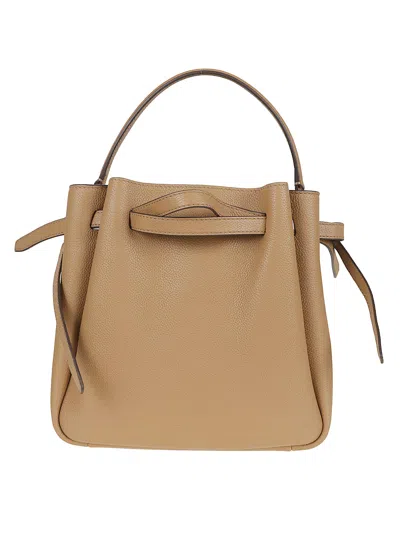 Tory Burch Textured Pebble Bucket Bag With Gold Hardware In Brown