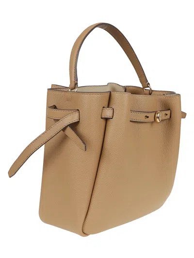 Tory Burch Textured Pebble Bucket Bag With Gold Hardware In Brown