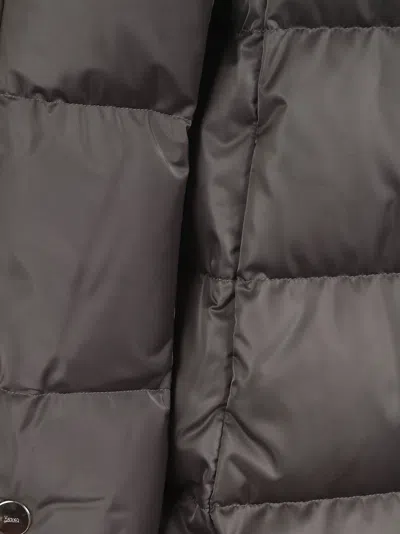 Herno Quilted Down Jacket With Oversized Hood In Gray