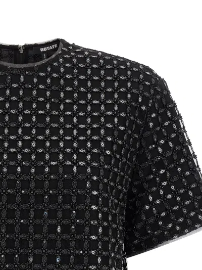 Rotate Birger Christensen Sequin-embroidered T-shirt In Black