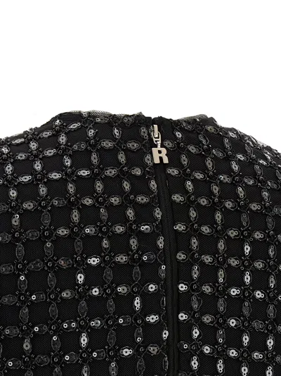 Rotate Birger Christensen Sequin-embroidered T-shirt In Black