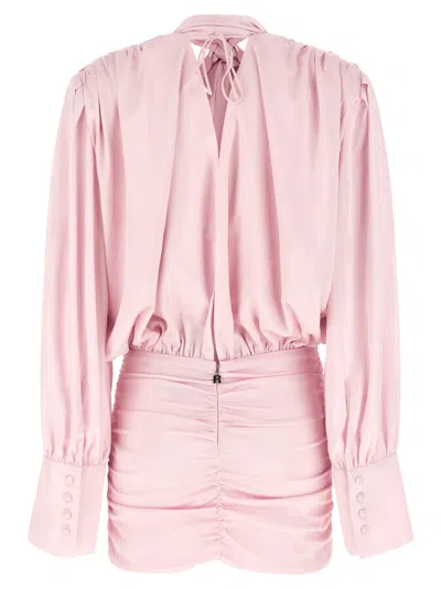 Rotate Birger Christensen Ls Mini Dress Dress In Pink