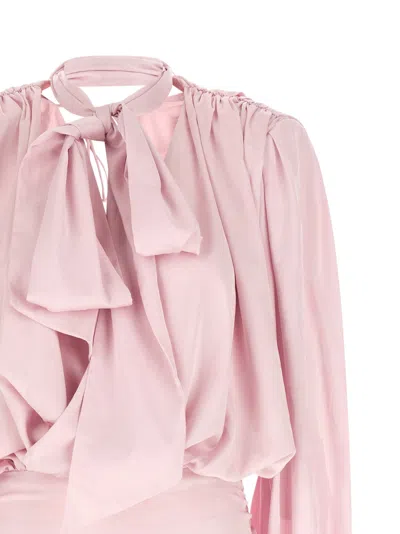 Rotate Birger Christensen Ls Mini Dress Dress In Pink