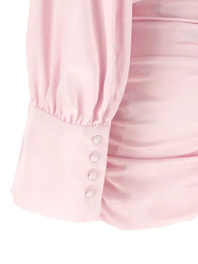 Rotate Birger Christensen Ls Mini Dress Dress In Pink