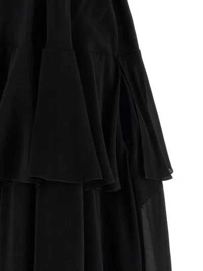 Chloé Knee Length Dress Gold Chain Straps In Black