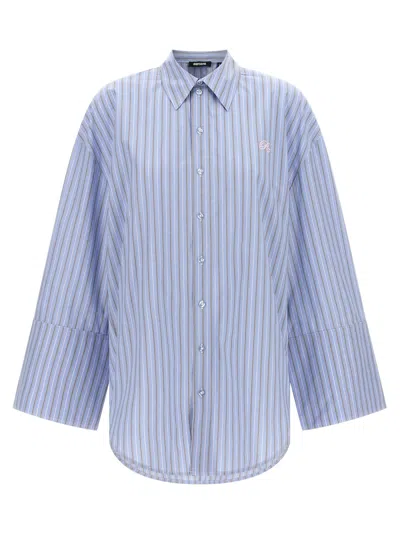 Rotate Birger Christensen Poplin Oversized Shirt In Blue