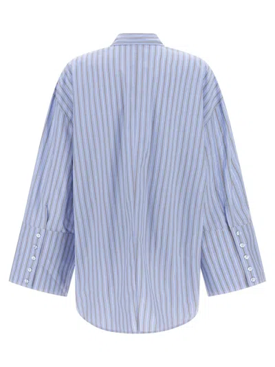 Rotate Birger Christensen Poplin Oversized Shirt In Blue