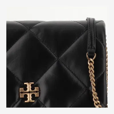 Tory Burch Kira Diamond-quilted Leather Wallet On Chain In Black