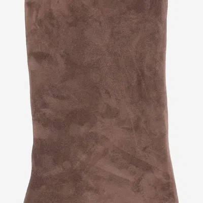 Amina Muaddi Fiona Suede Boots In Brown