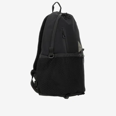And Wander Cotton Blend Backpack With Mesh Pocket In Black