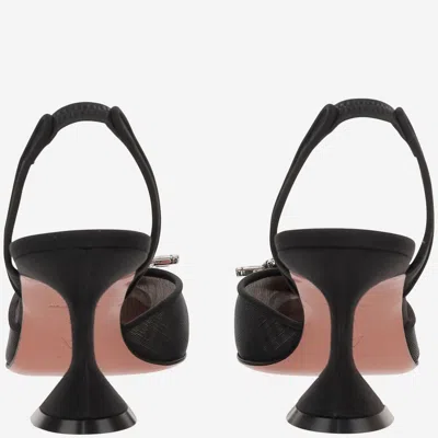 Amina Muaddi Begum Mesh Slingbacks In Black