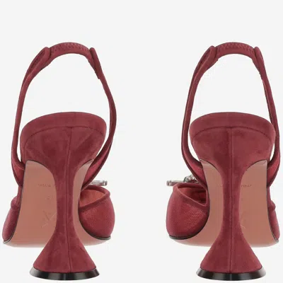 Amina Muaddi 95mm Begum Mesh Crystal Slingback Pumps In Red
