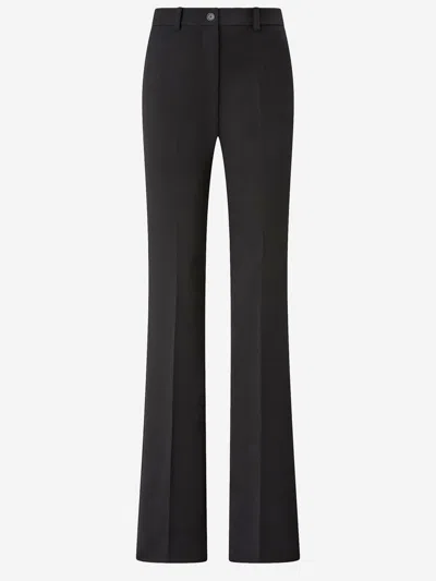 Pinko Tailored High-waisted Flared Trousers With Polished Button Detail In Black