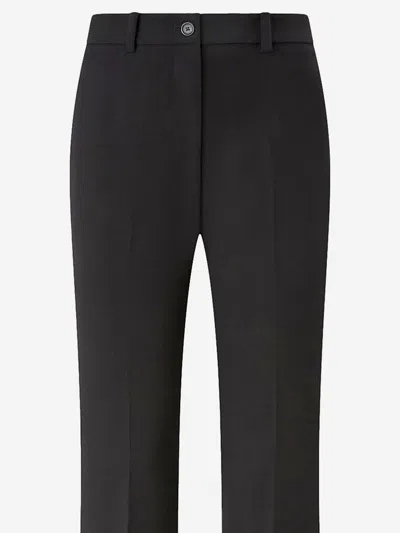 Pinko Tailored High-waisted Flared Trousers With Polished Button Detail In Black