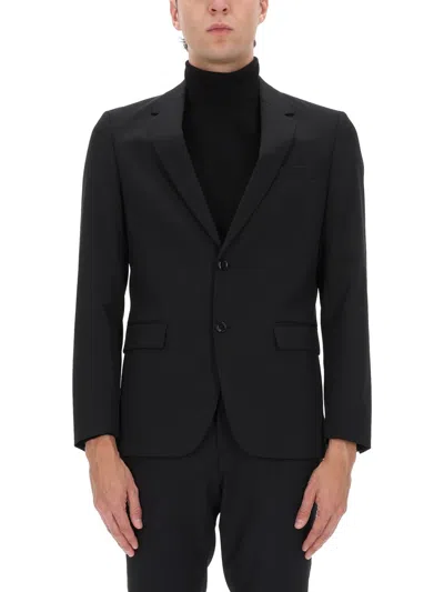 Hugo Boss Boss Black Wool-blend Jacket In Black