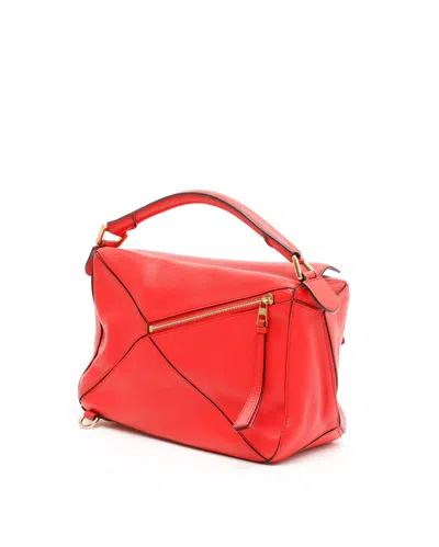Loewe Medium Puzzle Bag In Red