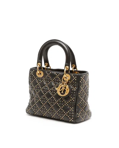 Dior Christian  Cannage Studded Medium Lady  Bag In Multi