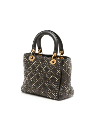 Dior Christian  Cannage Studded Medium Lady  Bag In Multi