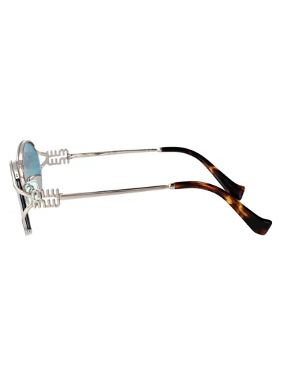 Miu Miu Argento Metal Sunglasses In Metallic
